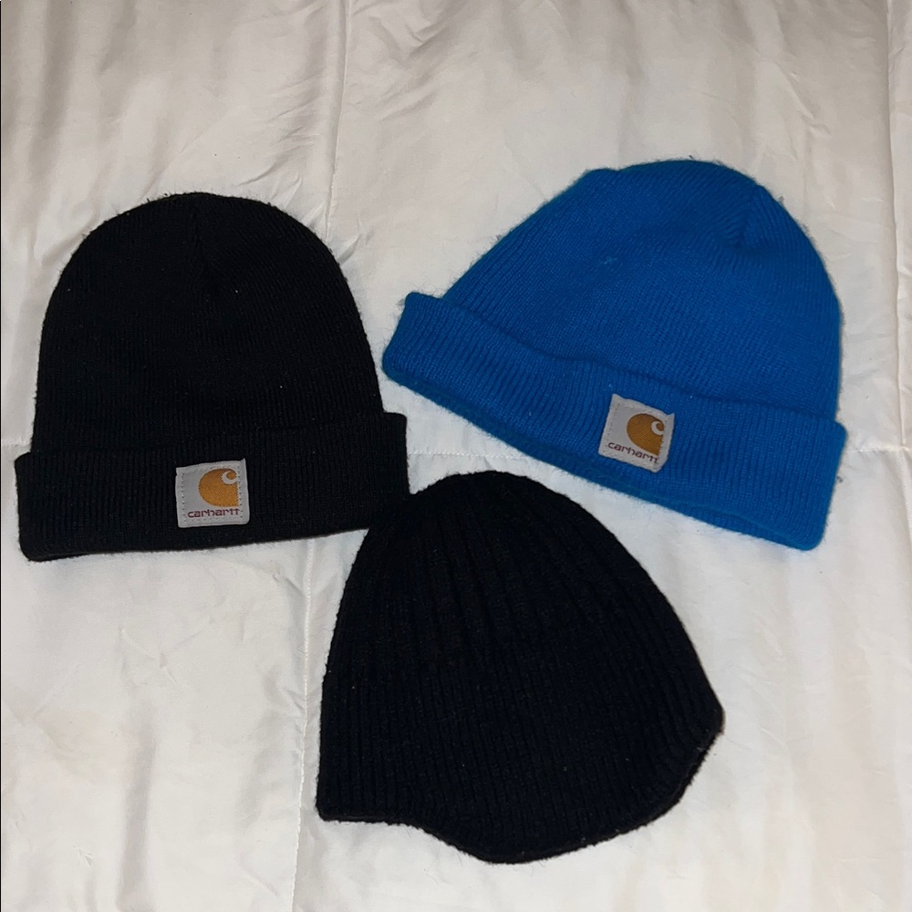 (Infant/toddler) Carhartt Black and Blue Knit Beanies